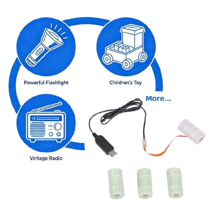 USB To LR14 C Battery Eliminators Replace Kit 5V To 6V Power Supply Converters 4 LR14 C Connect Cable