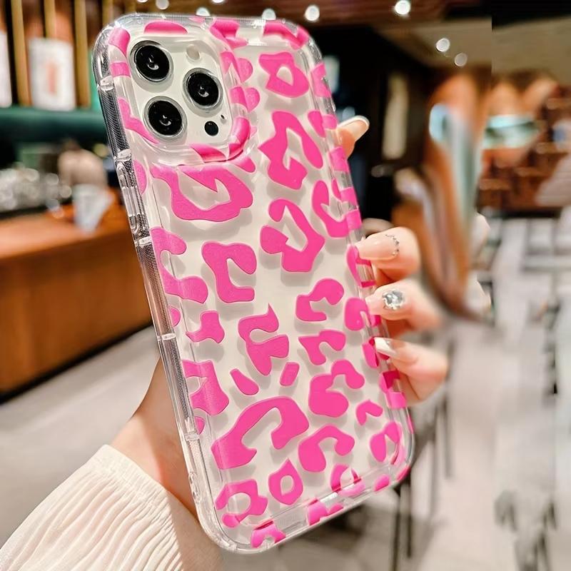 Rose Leopard Pattern Soft Clear Phone Case For iPhone 17 16 15 14 13 12 11 Pro Max XS X XR 15 16 Plus 17Air Cover