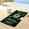 "Green Shamrock with Greek Stadium Design" Patterned beach towel quick dry perfect for travel outdoor sports jogging the beach and swimming