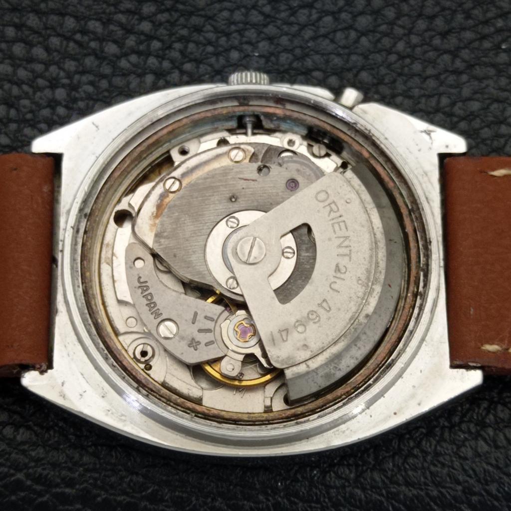 VINTAGE ORIENT CRYSTAL AUTOMATIC 46941 JAPAN MENS RED COLOR DIAL WATCH a700343-5 R202-a700343