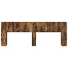 Headboard Cabinet with Storage Smoked Oak Wood Based Material
