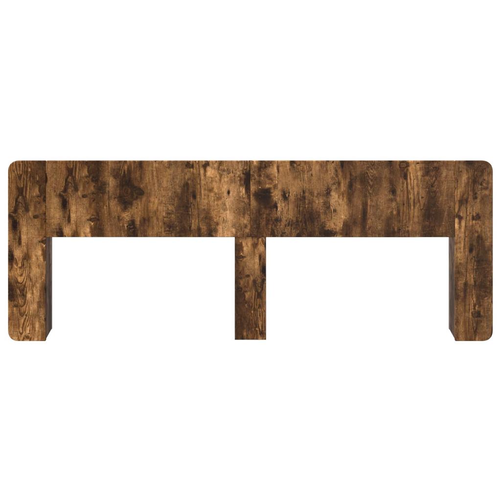 Headboard Cabinet with Storage Smoked Oak Wood Based Material