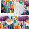 2D flat printing 2pcs Curtain Curtains Colorful Spring Flowers Digital Printed Polyester Drapes Festive Holiday for Photo Booths