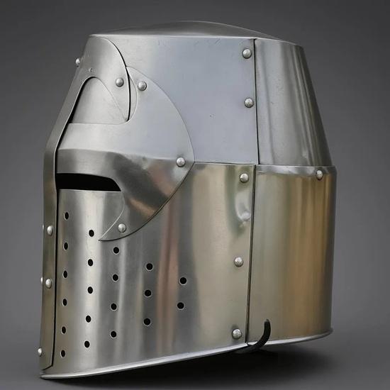 Handmade Medieval 14th Century Great Helmet Perfect for Renaissance Fair, Cosplay, LARP, Halloween Costume Authentic Steel Armor Replica