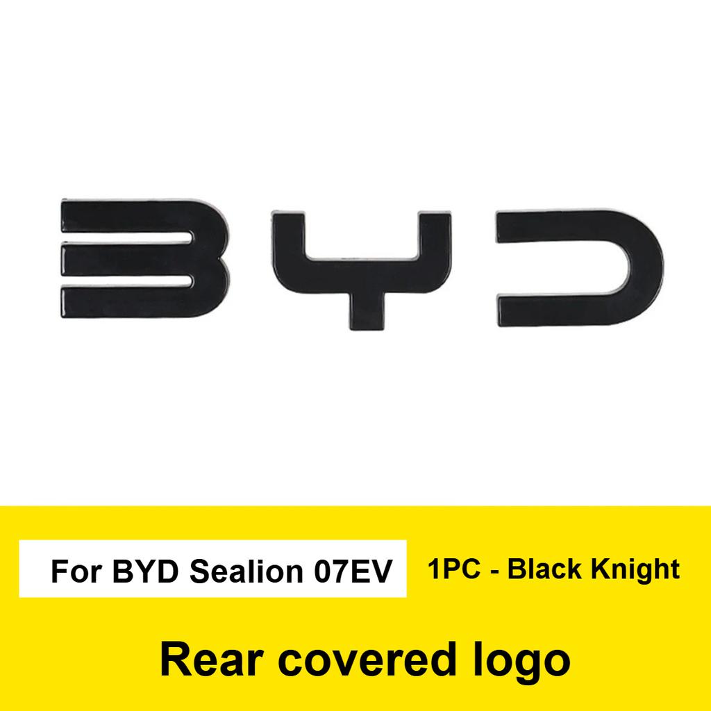 For BYD Sealion 07 EV Car Black Front Emblem Modification Black Warrior Car Badge Covering Styles Logo Tail Logo