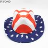 Winter Women Men Fedora Hat USA Flag Print Gentleman Western Cowboy Hat Cowgirl Felt Jazz Cap Sombrero Hombre