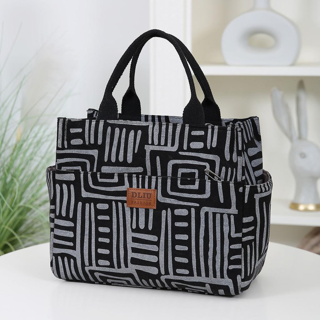 Corduroy outer foil lined lunch bag, lunch box bag, lunch bag, handbag, carrying bag, large capacity glove bag
