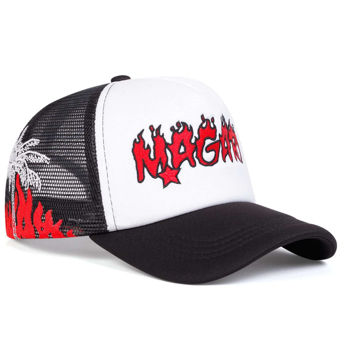 

Унисекс MAGARI Flame Embroidery Бейсбольные Кепки Сетка Весна и Лето Открытый Регулируемые Повседневные Кепки Солнцезащитная Кепка