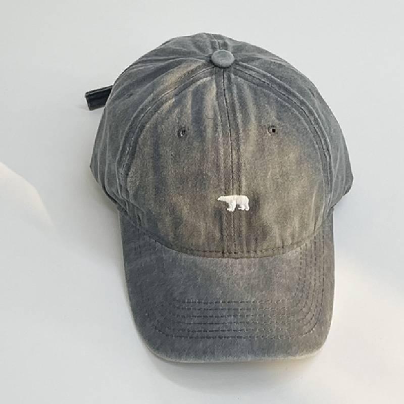 

Embroidery Polar Bear Baseball Cap Sunhat Sun Protection Peaked Caps Fashion светло-серый