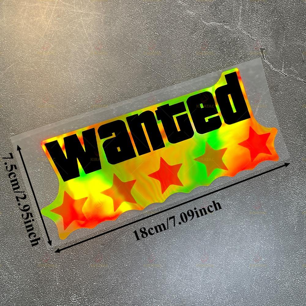 Gold WANTED Motorcycle Sticker for Motorcycle Fuel Tank Tailbox Fairing Car Trunk Scooters Waterproof Universal Vinyl Decals