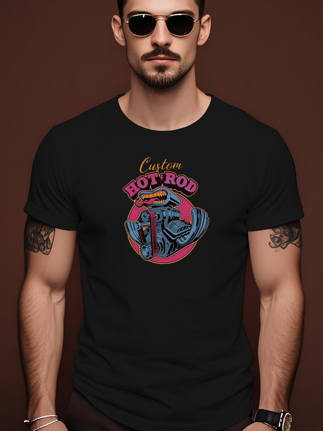 BotRod Graphic Tshirt - Black Casual Summer Tee with Bold... S