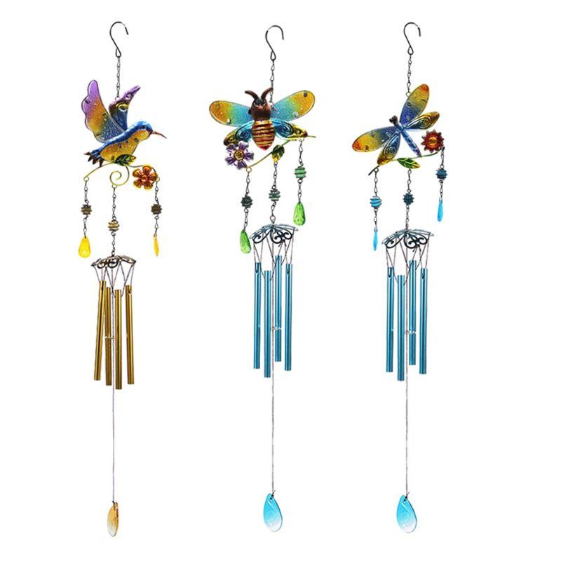Wind Chimes Bells Hummingbird Bee Dragonfly Hanging Ornaments Garden Home Decor