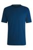 BOSS Men's Cotton Jersey T-Shirt with Logo Neck, Size Small, Blue