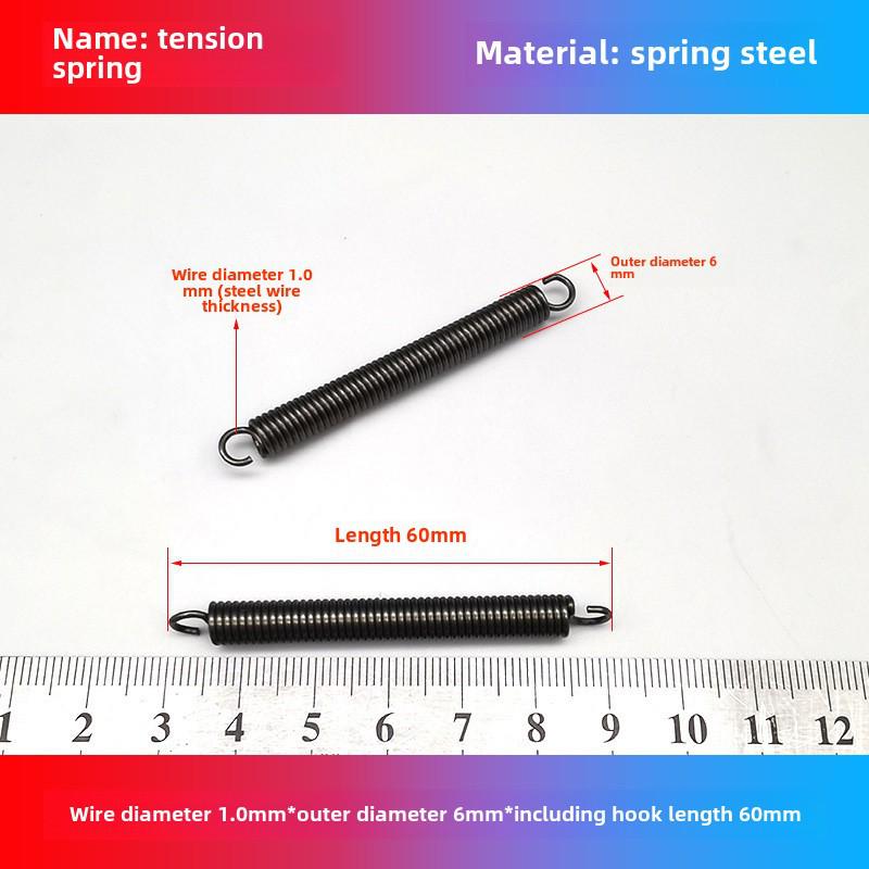 1.0mm Yellow Spring Steel Tension Spring with Hook Clamp for Mop Brake Binding Machine
