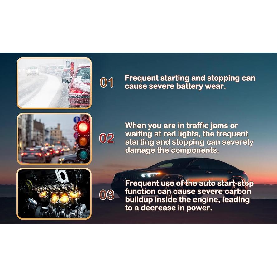 Auto Start Stop Eliminator for Jeep Wrangler JL JLU 2018-2025 and Gladiator JT -2025 Upgrade Plug Play Engine System Cable Easy tallation(Not fit