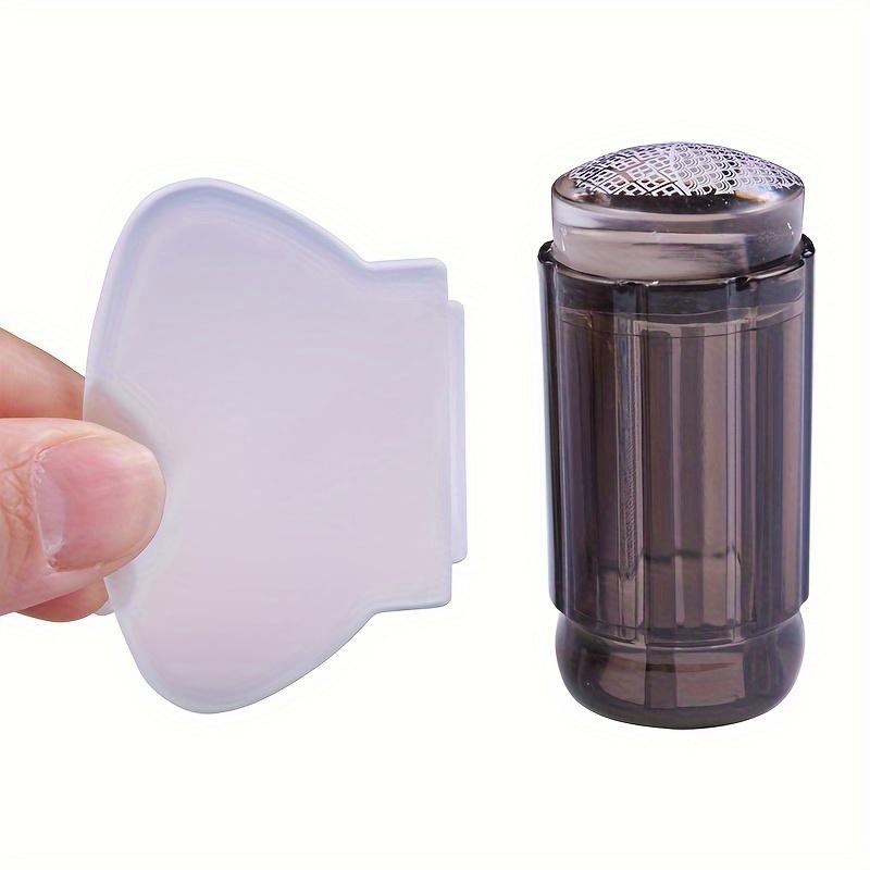 2-Piece Nail Art Stamp Kit - Clear Silicone Stamp and Squeegee Set for DIY Manicure, Available In Multiple Colors