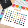 Acrylmarker 60er Set, farbig, Gratis App, Farbe Quick Light, dick und fein, beschreibbar auf Kunststoff, zum Bemalen, Geschenkfarben, Stifte auf Wasserbasis, inklusive