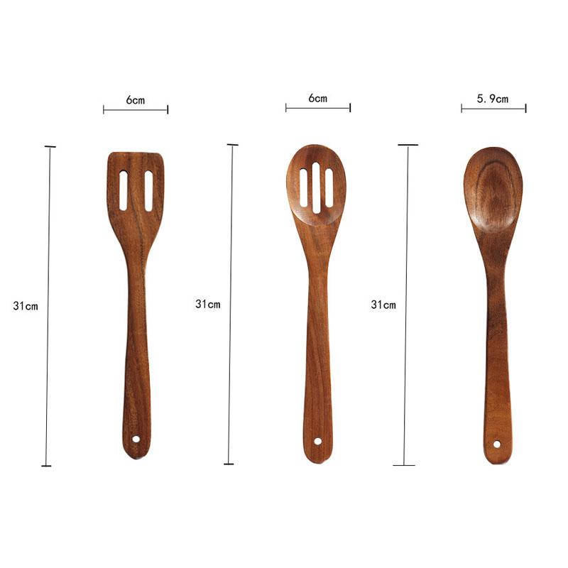 1Pc Wooden Spoons for Cooking, Non-Stick Wooden Cooking Utensils, Heat Resistant Wooden Cooking Utensils for Cooking, Serving and Mixing