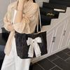 Microfiber Bow Fashi Tote Bags Solid Color Casual Large Capacity 2026  Women's Bags Design Versatile Women's Handbags