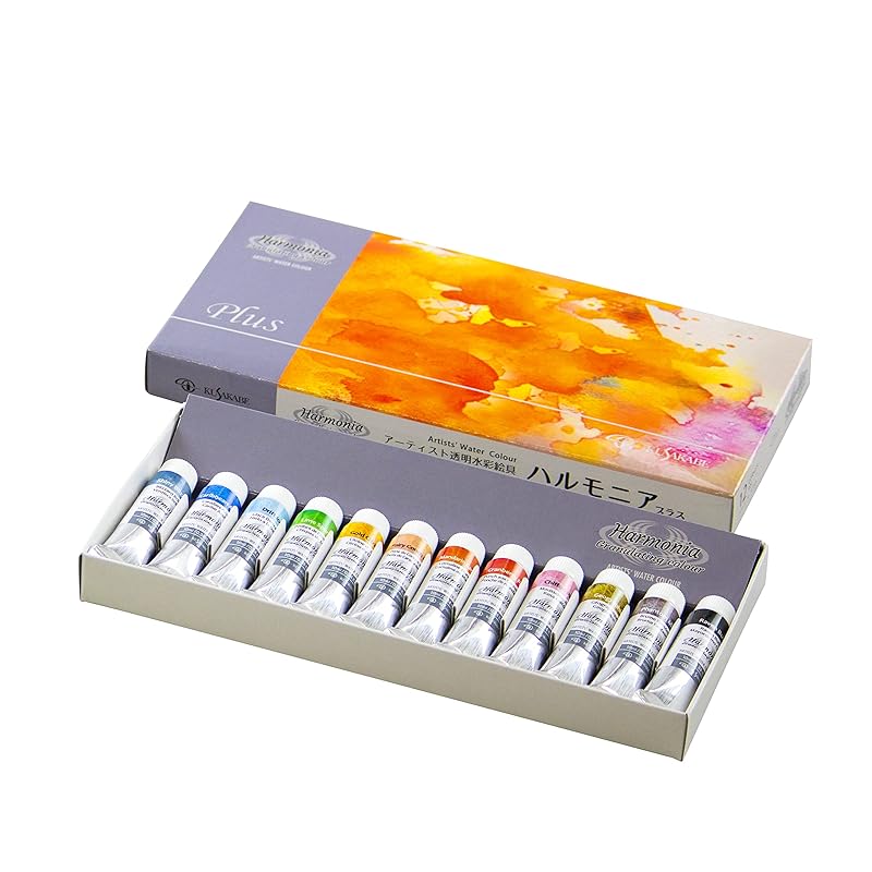 

KUSAKABE transparent watercolor paint harmonia plus 12 color set 10ml (No. 4) 313101