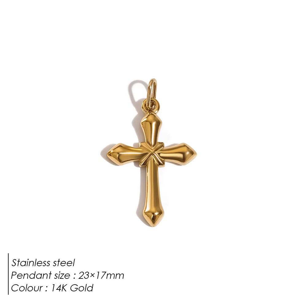 

Дизайн Нержавеющая сталь Инкрустация цирконом Имитация жемчуга Золотые Подвески-крестики для ожерелья DIY шармы для изготовления циркона