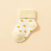 5Pair Newborn Baby Socks Winter Fleece Lined Thickened Sole Soft Cotton Loose Cuff Infant Floor Grip Socks for Crawling Comfortable Warm Footwear