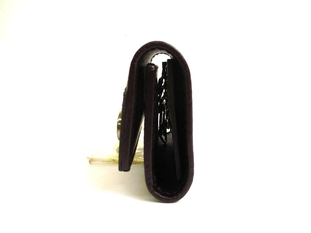 Authentic GUCCI GG Beige Canvas Dark Brown Leather 6 Pics Key Chain #b099  Open box