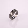 Adjustable Unisex Vintage Oxidized Copper Silver-Plated Geometric Ring With Hand-Carved Leshan Motif