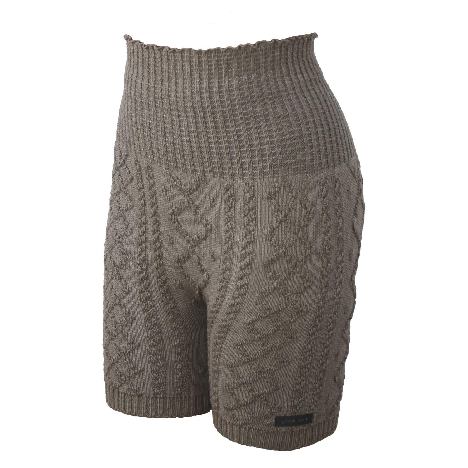 

Брюки вязаные косами Длина с животом Сделано в Японии [grow knit] (3/4 Обертывание) (ML, Мокка)