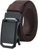 LionVII Stretch Belt Nylon Belt for No Holes Weave Men's - Auto-Lock Commuting, Work, Sports, Hiking, Golf, Jeans, Stretchy, (Twill Coffee)