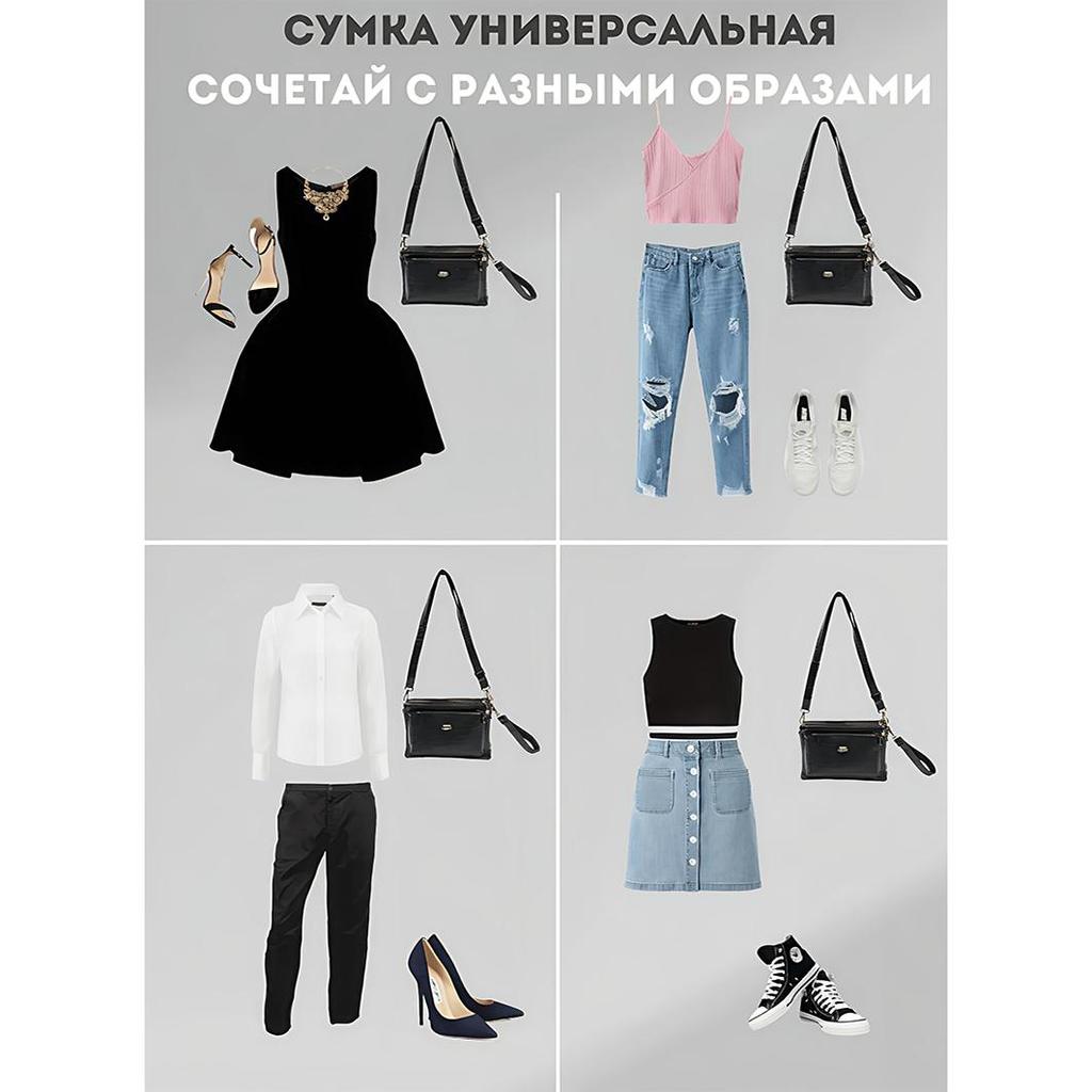 PU Deri Askılı Çantalar Fermuarlı Yeni Moda Kadın Omuz Çantası Büyük Kapasiteli Nakış İpliği Küçük Cüzdan ve El Çantaları