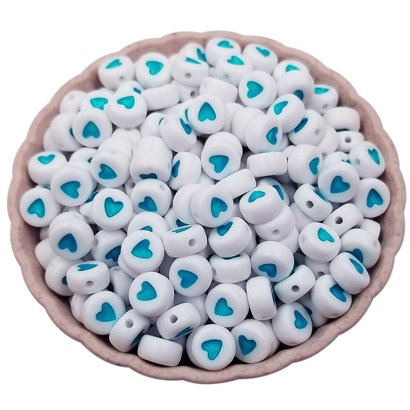 100 Stücke 7mm Acryl Lose Perlen Schmuck Machen DIY Herz Form Candy Farbe Anhänger Halskette Armband