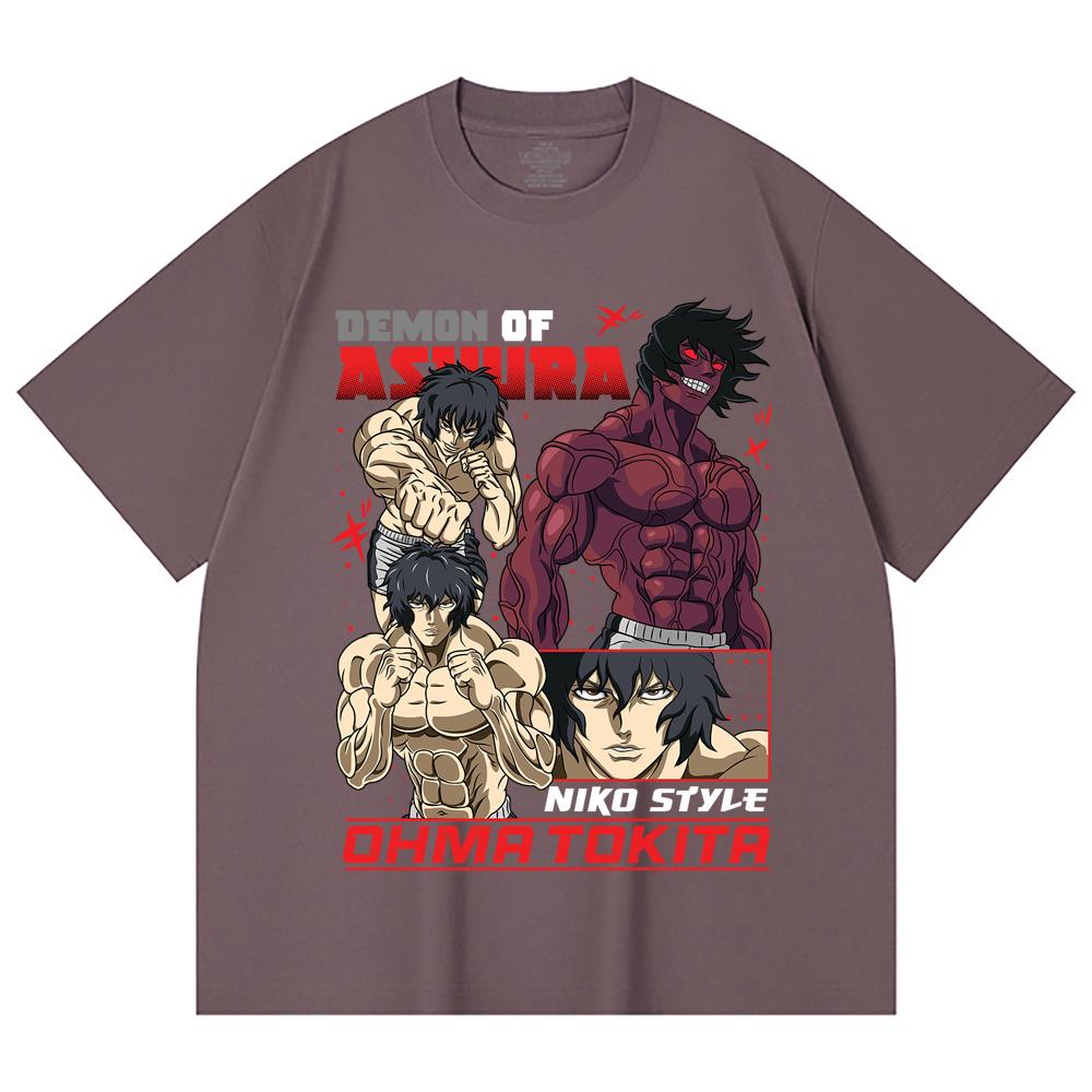 230 Gsm 100% Cotton Baki V5 Ohma Print Unisex Heavy Cotton T Shirt