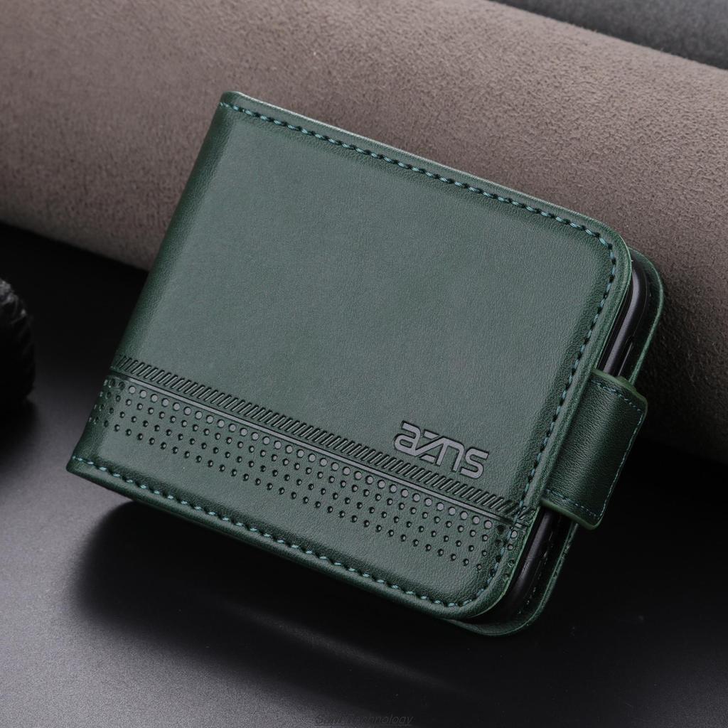 Deluxe Magnetic Adsorption Leather Fitted Case for Samsung Galaxy Z Flip 5 / Z Flip5 Flip Cover Protective Case Fundas Coque