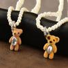 Plush Bear Adorable Pearl Necklace For Women With Chic Fashionable Design And Charm Unique