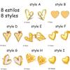 Lucktune Heart Stud Earrings Women Stainless Steel aros mujer Love Cutout Piercing Earrings Trend Kpop Jewelry Gift New