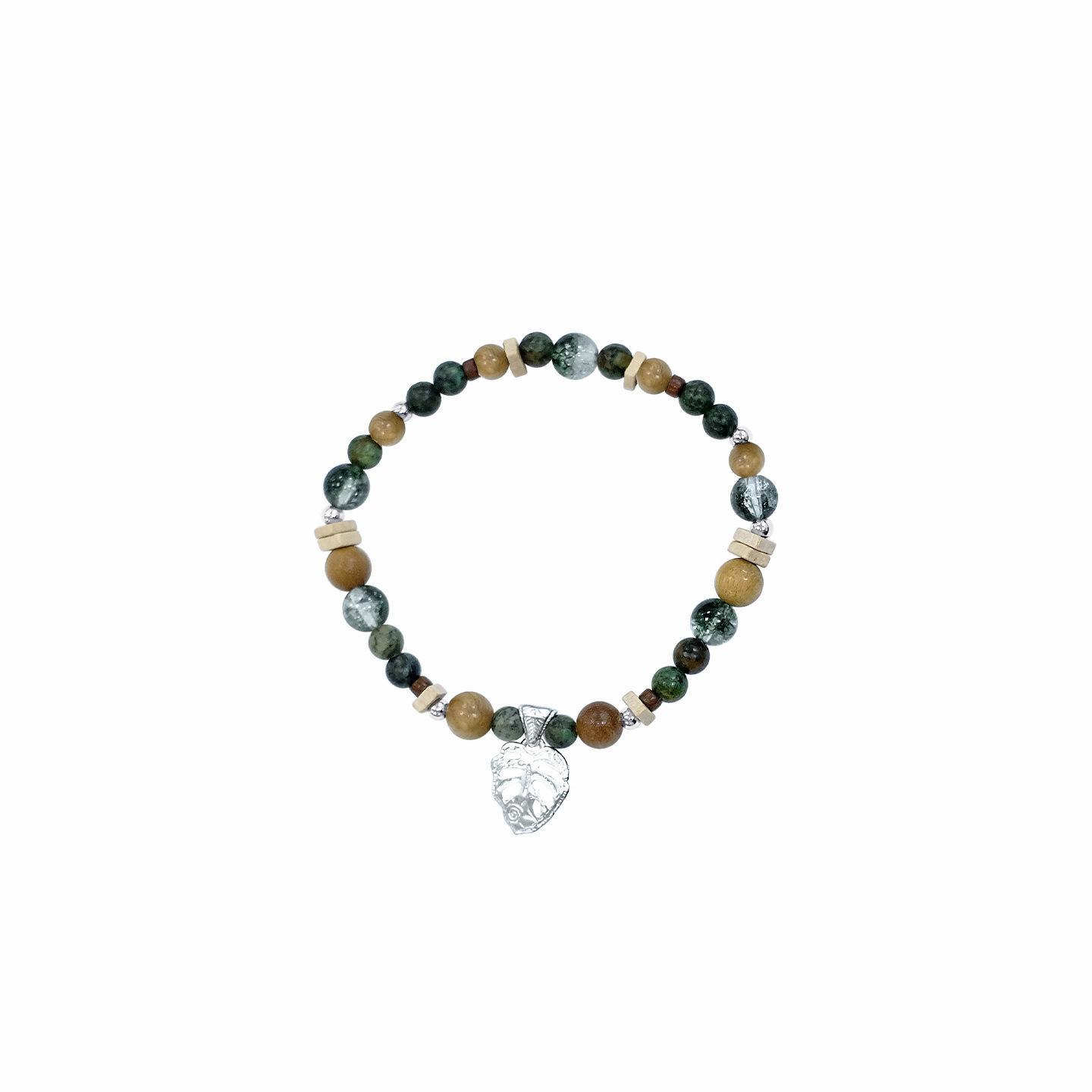 

JYL TS Bracelet Volcanic Stone Punk Style Ignites Boldness & Luck Bracelet-64/real gold 16-19cm/green кукурудзяний