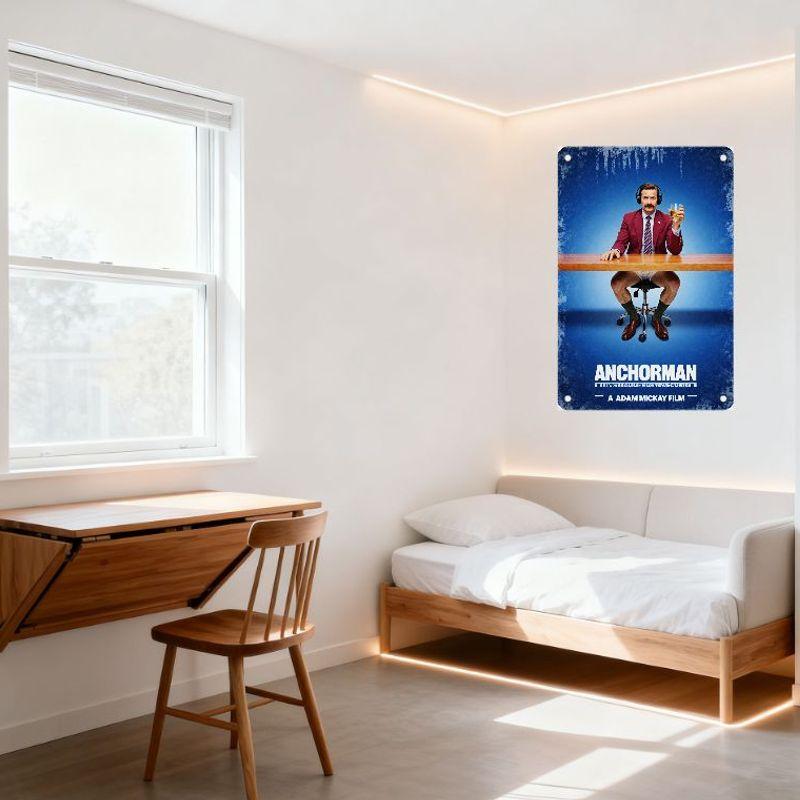 Anchorman The Legend of Ron Burgundy Retro Film Metallplåtskylt för Hembar Man Cave Väggdekor