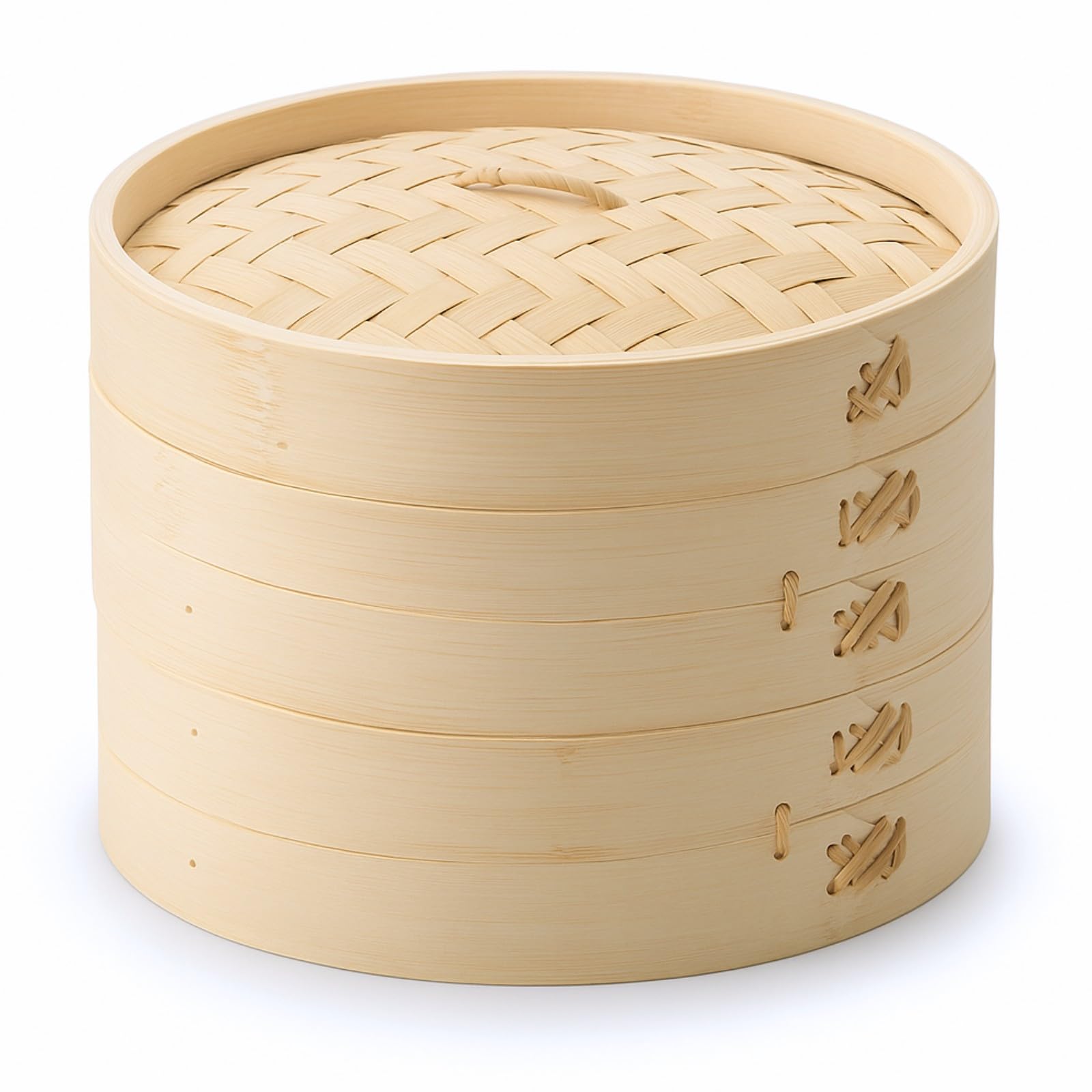 Heist Bamboo Steamer 24cm Steamer Basket with Dedicated Cooking Sheet Natural Bamboo Professional Grade Suitable for Home and Commercial Use Steam