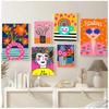 Nordic Posters and Prints for Room Decoration, Wall Photos, Colorful Flower, Rainbow, Cup, Lady Leopard, Canvas Painting
