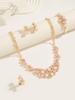 Elegante Set di Gioielli Rosa e Bianchi con Perle Finte e Strass