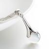 Pendant Light Opal Lucky Flower Leaf Temperament, Women's Silver Plated Necklace Pendant Jewelry