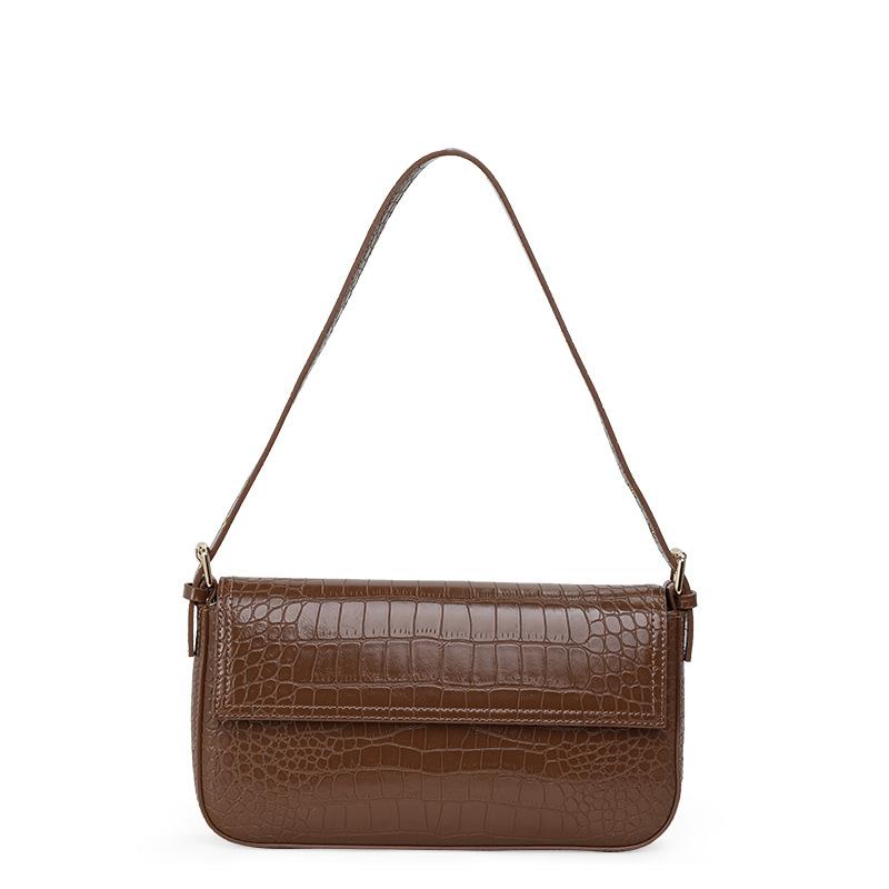 

Женская сумка, новая, с крокодиловым узором, натуральная кожа, маленькая квадратная сумка, высококачественная женская сумка через подмышку, сумка через плечо, модная