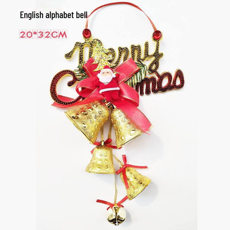 Large Double Christmas Bells Ornaments: Door & Tree Hanging Decor