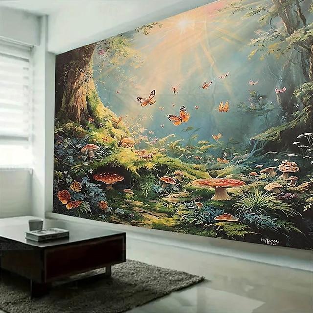 Tapestry is a large wall painting on the theme of a lake and forest. 75x100