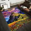 Colorful Scenic Carpet Featuring Mountain Church and Floral Fields Suitable for Use As an Anti-slip for Living Room Bedroom Sofas