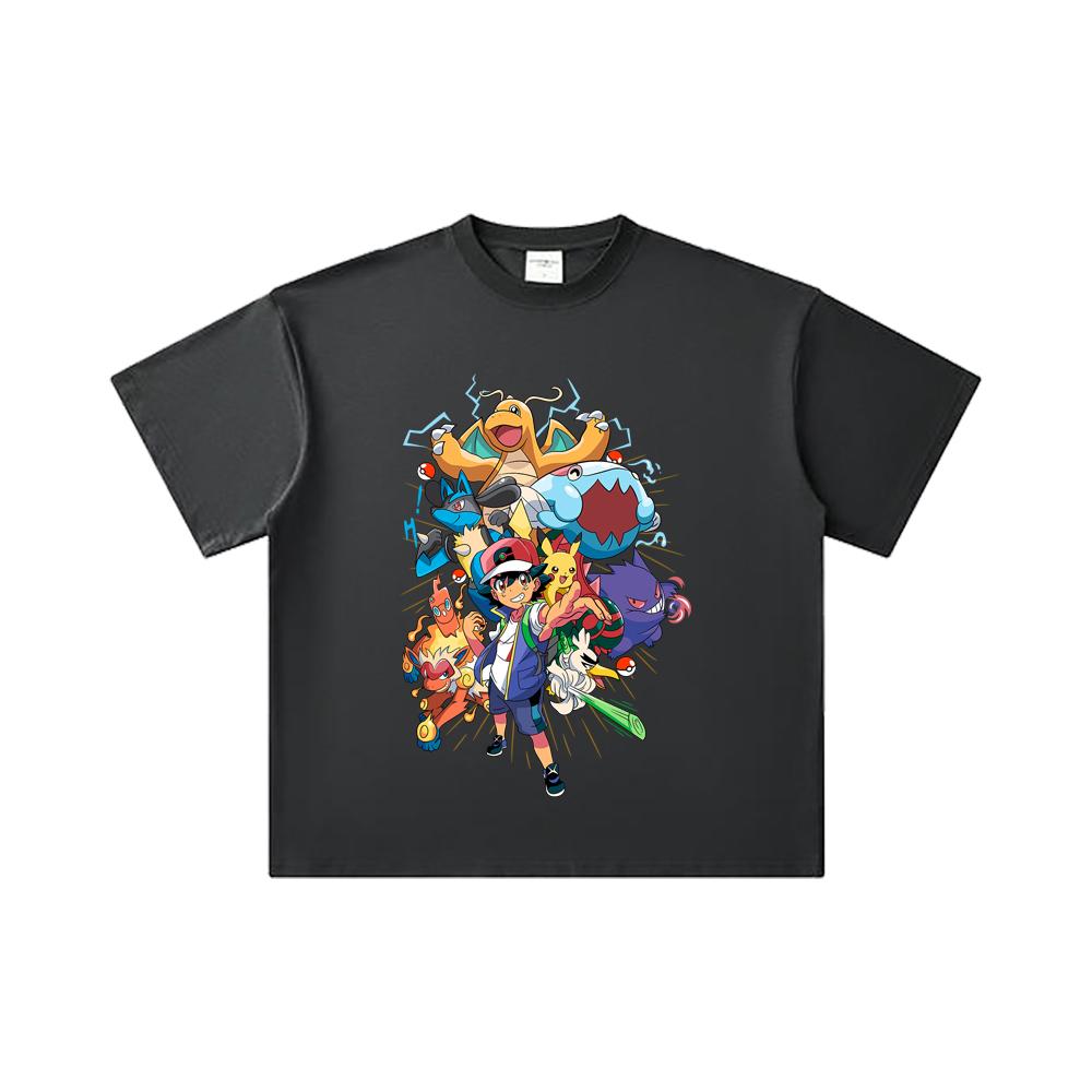 260 GSM Double Yarn 32 Count 100% Cotton Pokemon V20 Print Unisex Heavy Cotton T Shirt