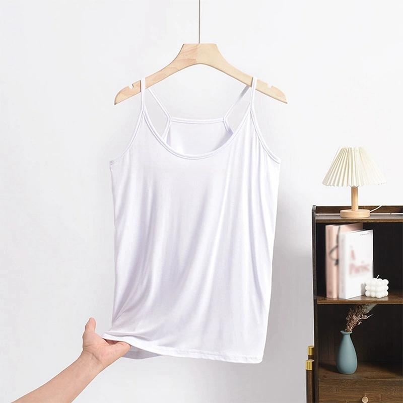 Γυναικείο Μονόχρωμο Αμάνικο Τοπ με Λεπτές Τιράντες