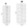 Round  5 Layer Clear Stackable Bead Storage Jars Cosmetic Storage Box Art Craft Accessory Organizer for Jewelry Beads Buttons