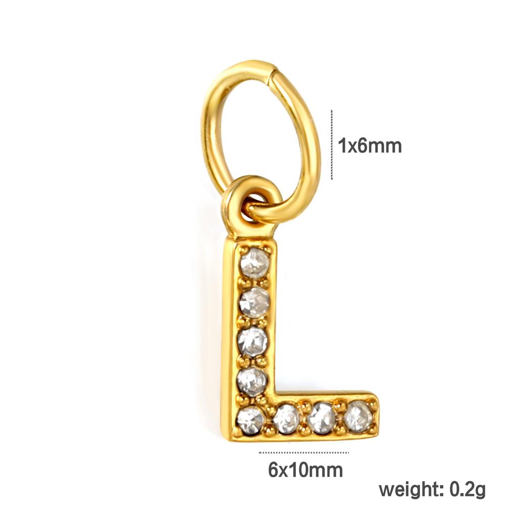 Diamond Stainless Steel Jewelry Accessories 26 Letter Pendant Pendant DIY Necklace Bracelet Accessories